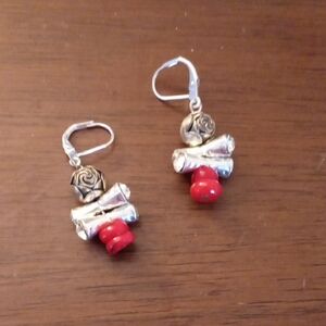 Elegant Red and Silver Earrings